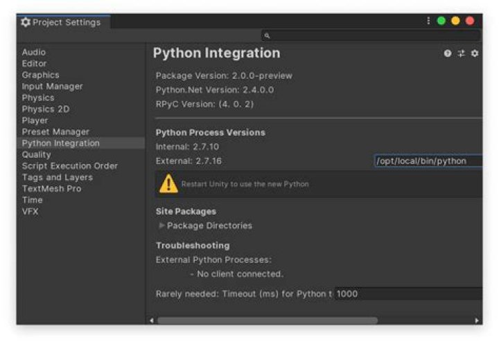 Can unity use python?