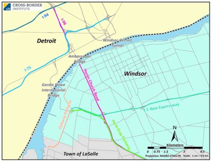 Can you walk across the detroit-windsor border?