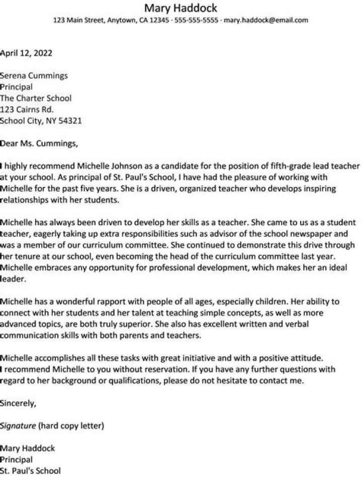Do recommendation letters have to be from teachers?