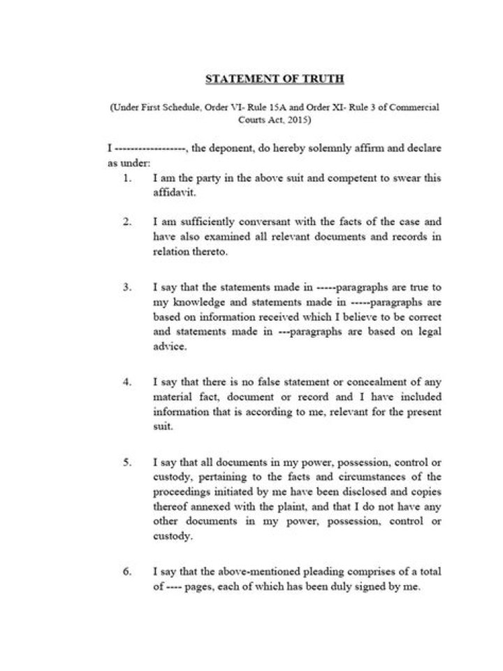 Do replies to questionnaire statement of truth?