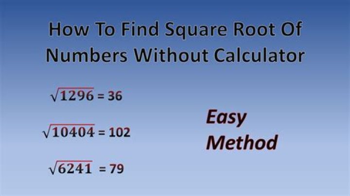 Do square root without calculator?