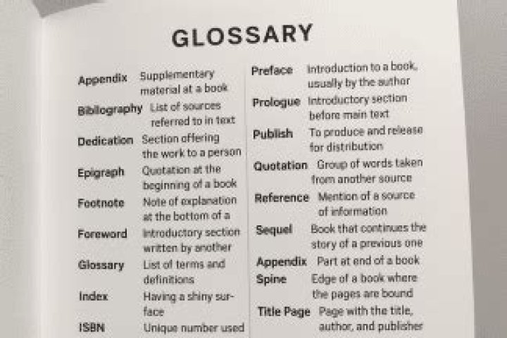 Does books have glossaries?