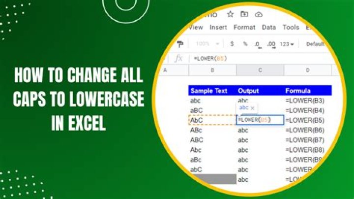 Formula for changing all caps in excel?
