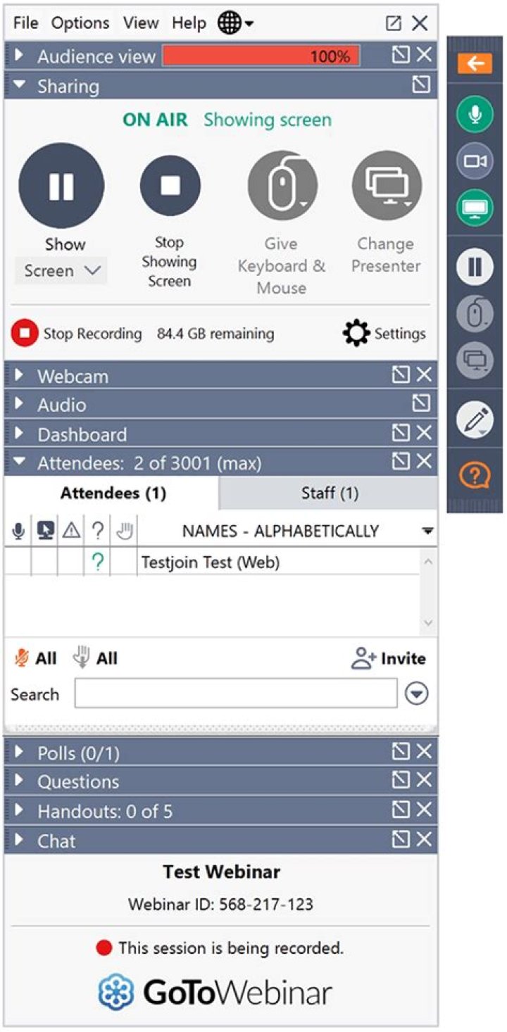 How many panelists does gotowebinar have?