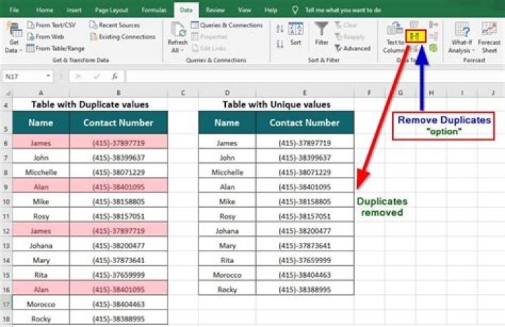 How to remove duplicates in excel?