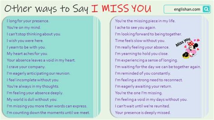 How to say i miss you poetically?