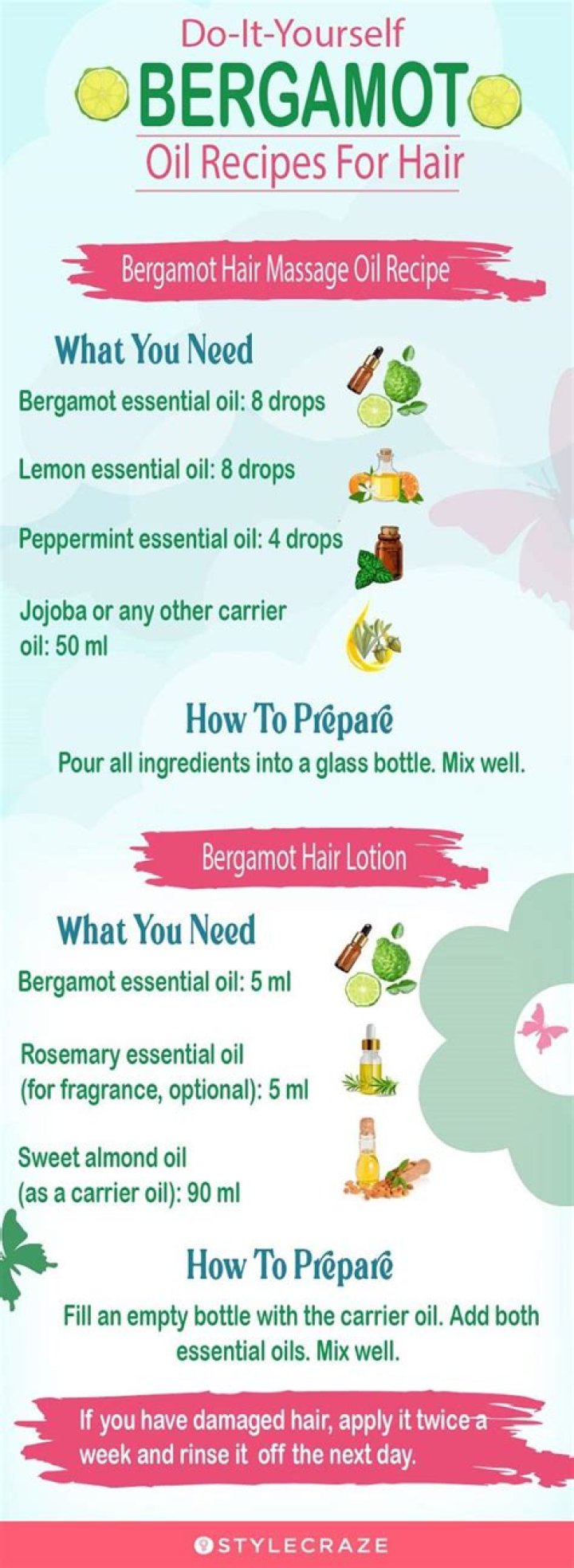 How to use bergamot essence for hair growth?