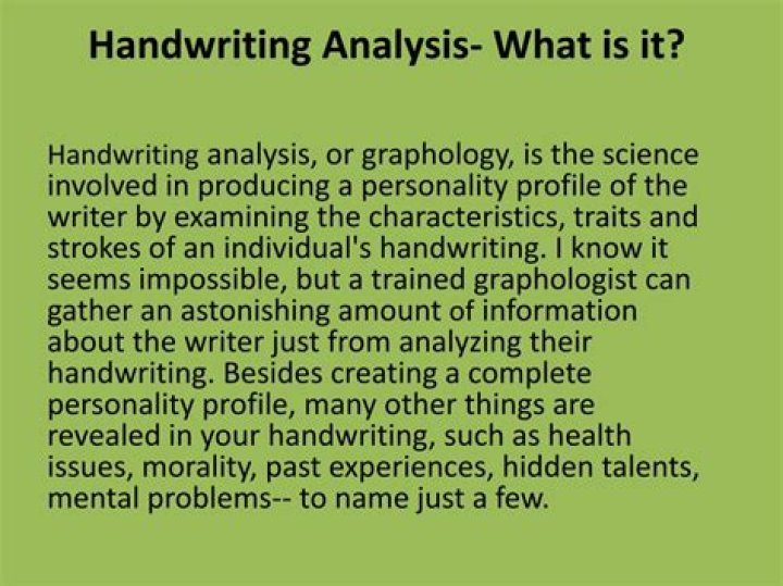 Is handwriting analysis legitimate?