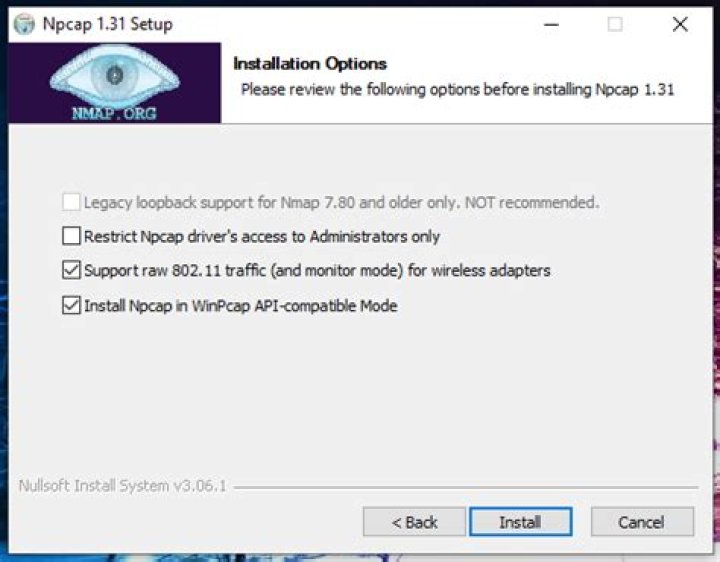 Should i install npcap in winpcap api-compatible mode?