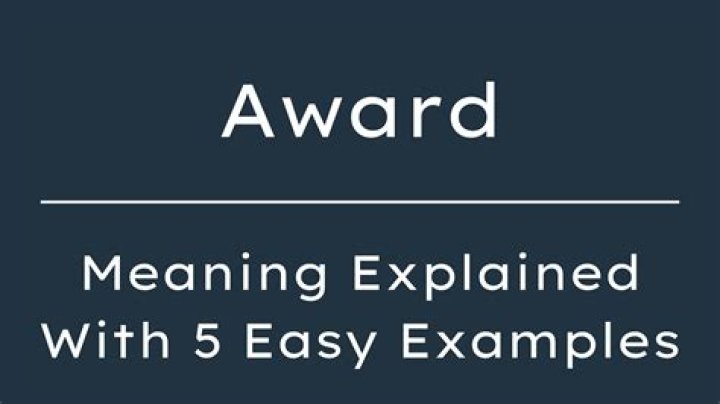 What does award mean?