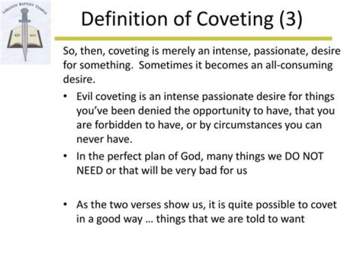 What does covetousness mean?