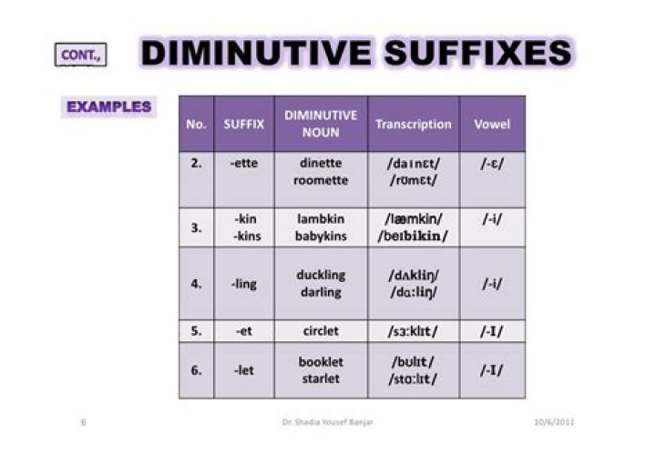 What is a diminutive suffix?
