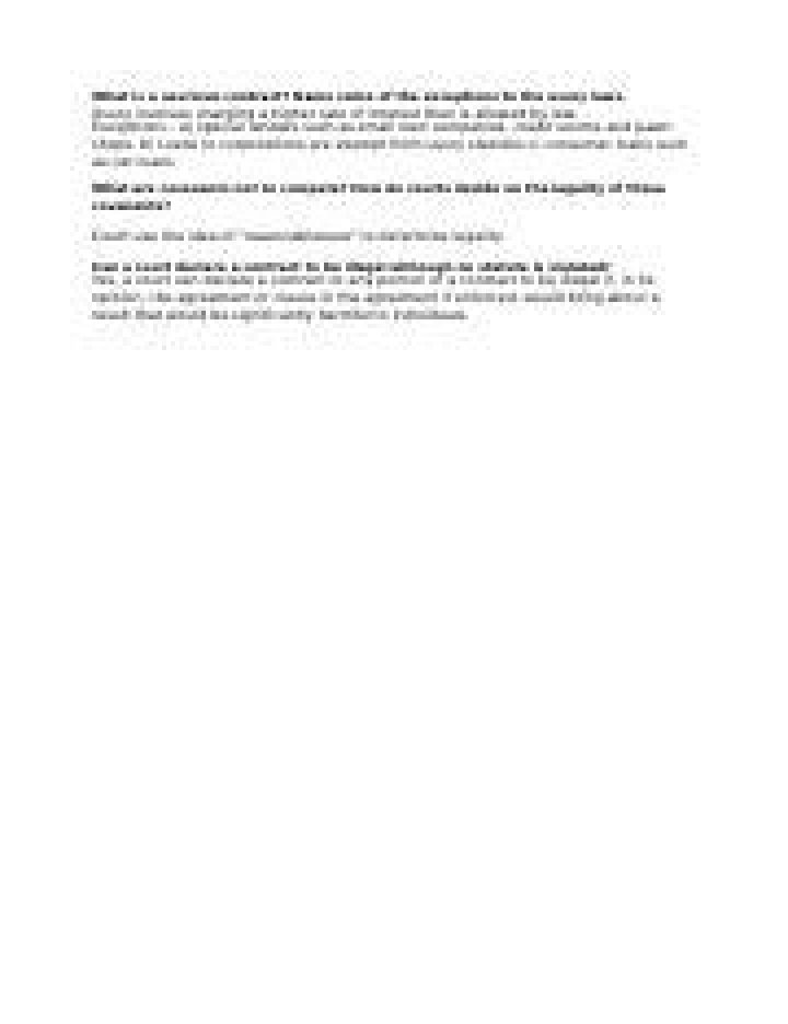 What is a usurious contract?