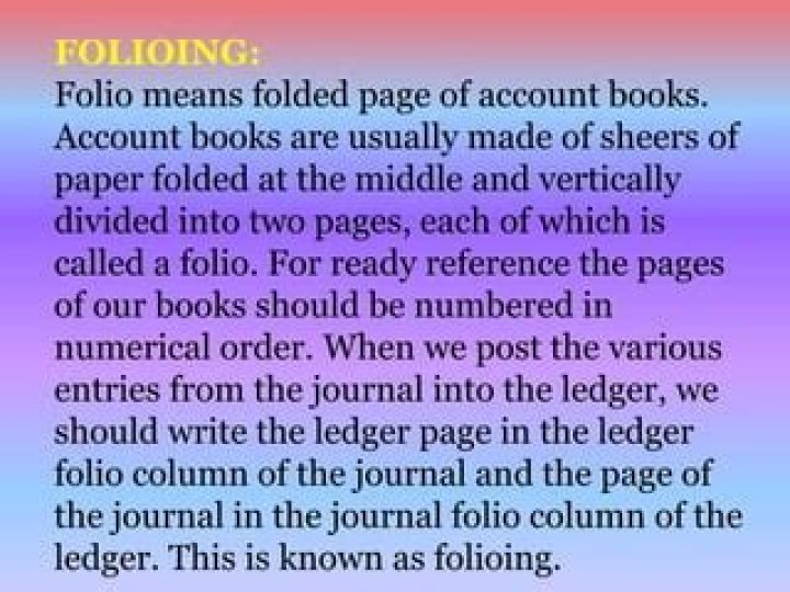 What is folioing meaning?
