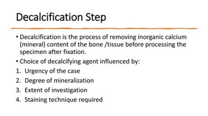 What is in decalcifying solution?