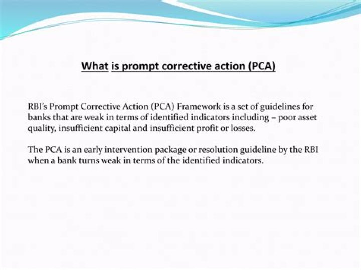 What is prompt corrective action?