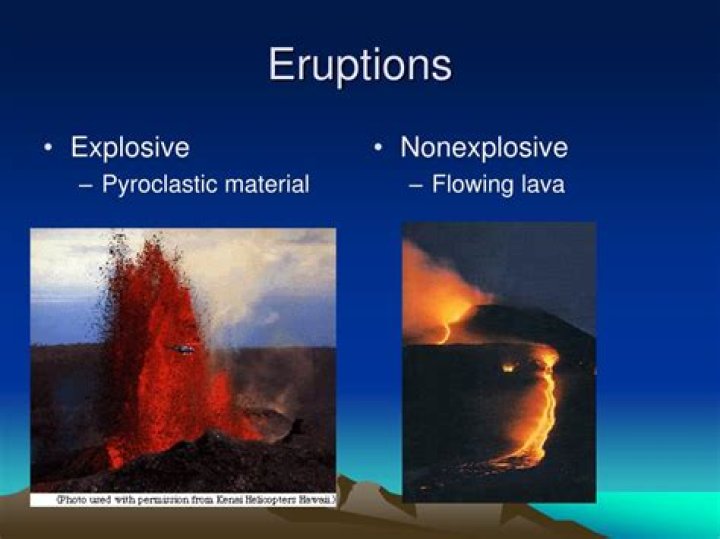 What material is produced by nonexplosive eruptions?