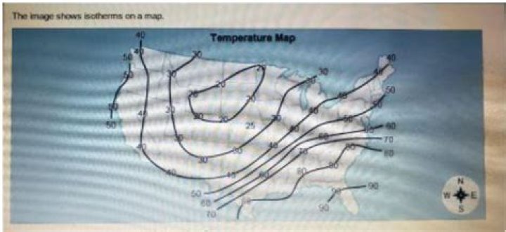 What temperature pattern do the isotherms show?
