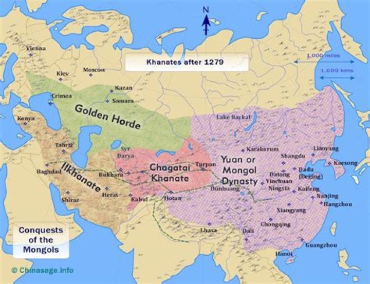 What were the 4 khanates of mongols?