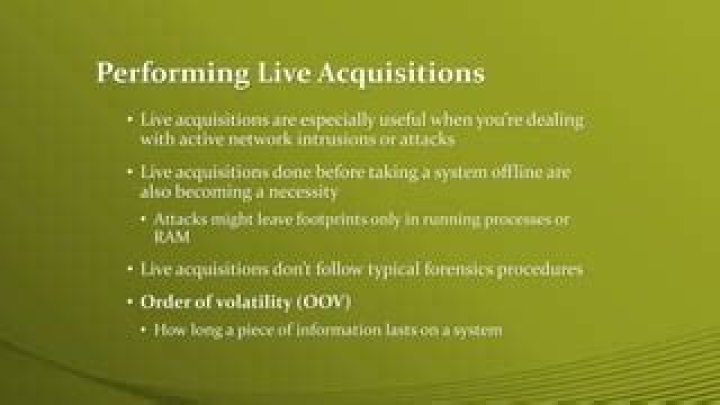 When are live acquisitions useful?