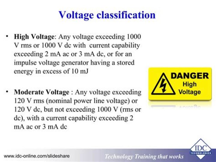 When is considered high voltage?