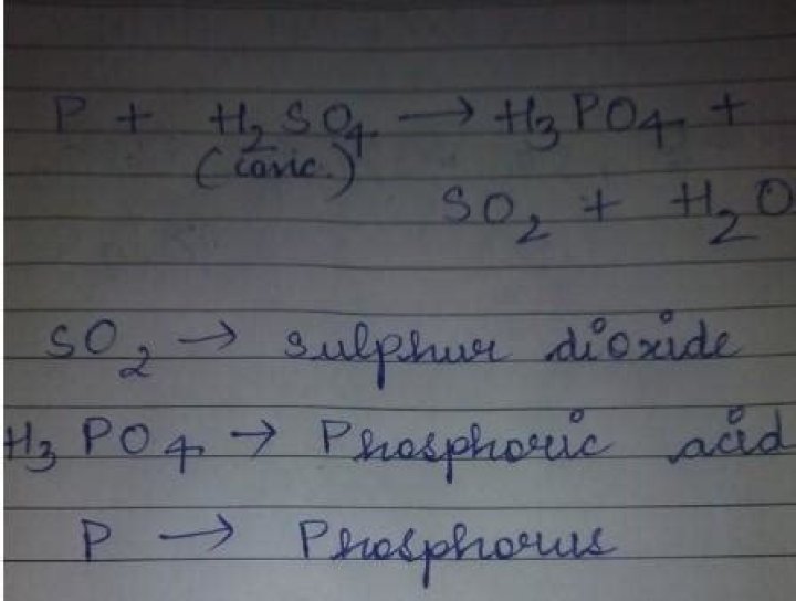 When phosphorus reacts with concentrated sulphuric acid?