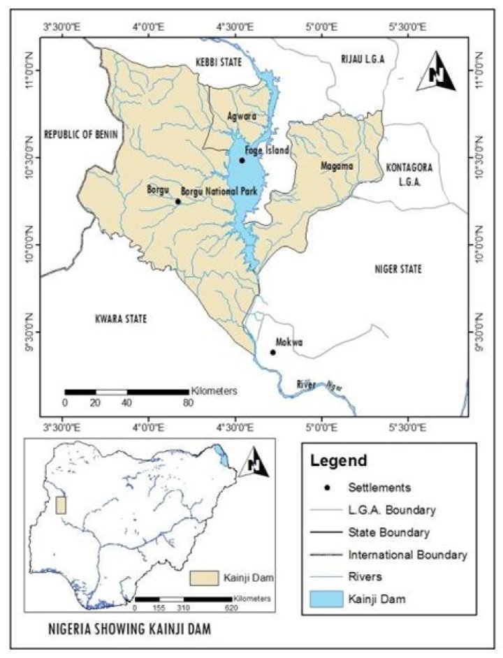 Where is kainji dam located in niger state?