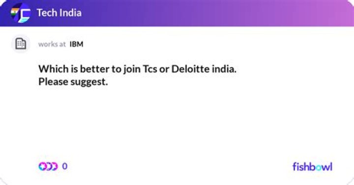 Which is better deloitte or tcs?