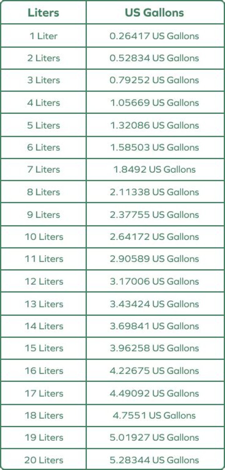 Which one is bigger gallon or liter?
