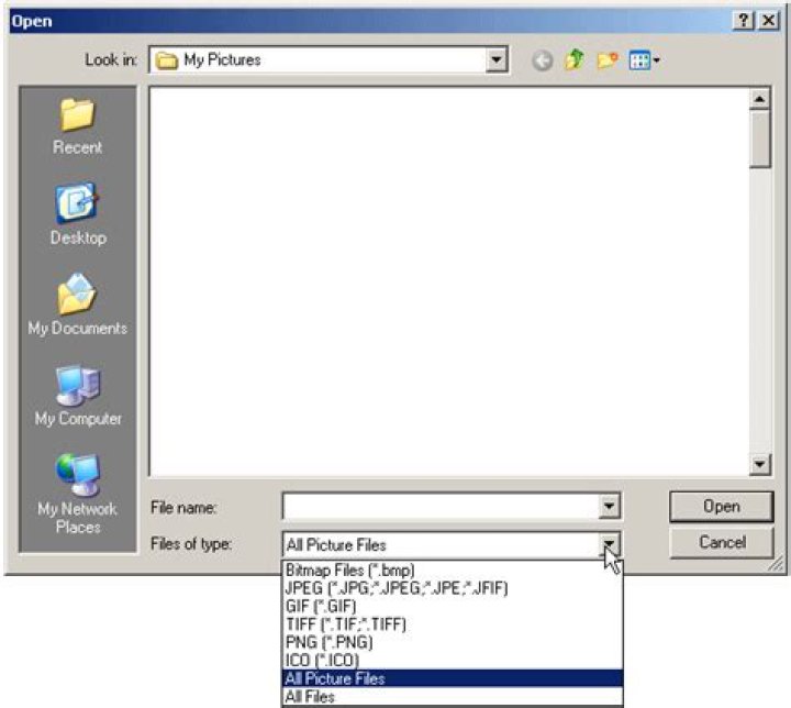 Which programs open bitmap file?