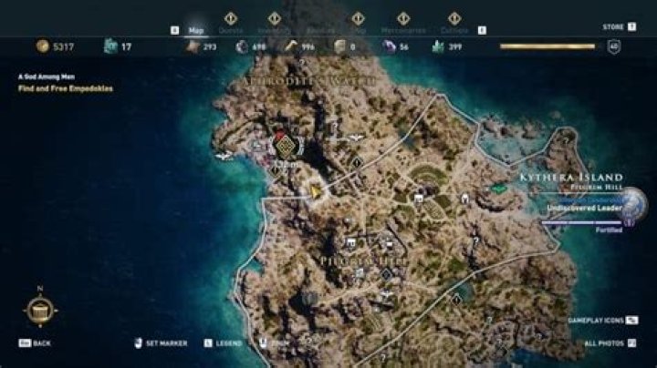 Who killed the man's son in kythera?