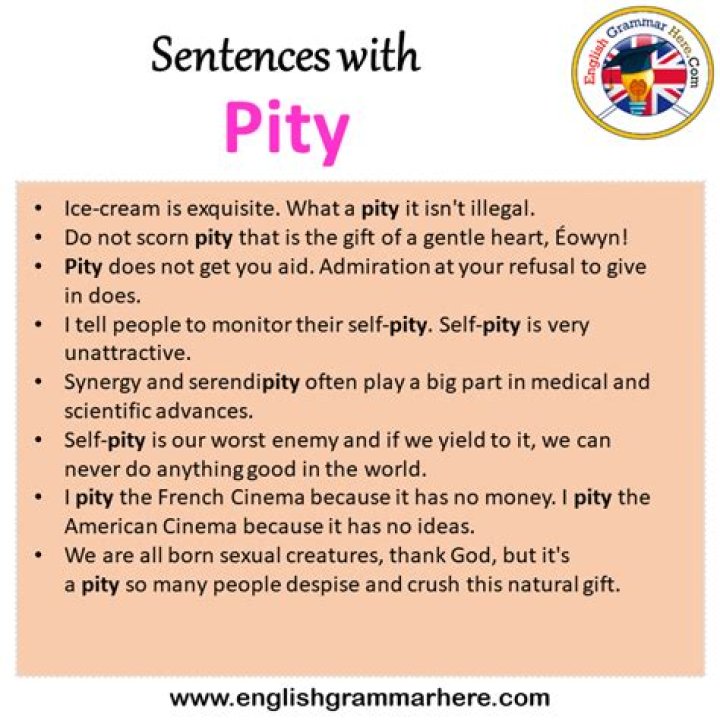 Who was glanced at with pity why?